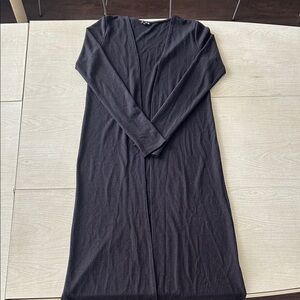 Fashion Nova Black Ribbed Long Sleeve Long Cardigan